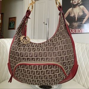 Fendi zucca hobo red